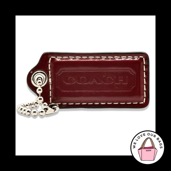 2.25" Large COACH Cherry Red Patent Leather Key Fob Bag Charm Keychain Hang Tag - Picture 1 of 1